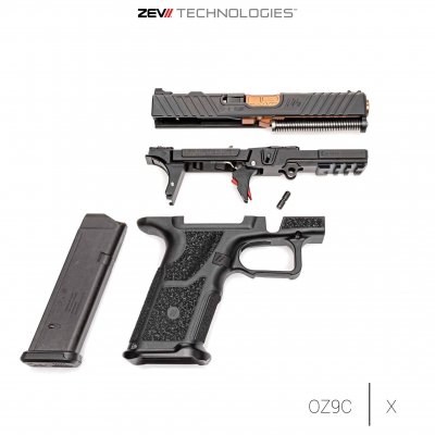 Zoom bild av Zev Technologies OZ9C Pistol, Compact Black Slide, Bronze Barrel