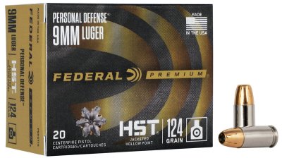Zoom bild av Federal Defense Ammo 9mm Luger HST 124gr 20/Box
