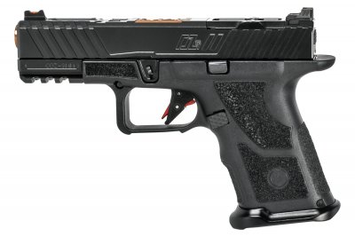 Zoom bild av Zev Technologies OZ9C Pistol, Compact Black Slide, Bronze Barrel