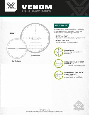 Zoom bild av Vortex Venom 3-15x44 FFP EBR-7C MRAD